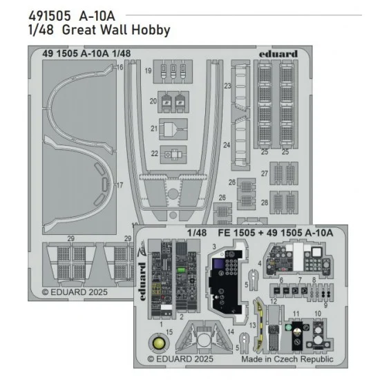 Eduard 491505 1/48 A-10A Detail Parts (PE set) for Great Wall Hobby kits