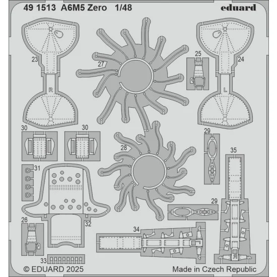 Eduard 491513 1/48 Mitsubishi A6M5 Zero PE parts for Fine Molds kits - Model Planes