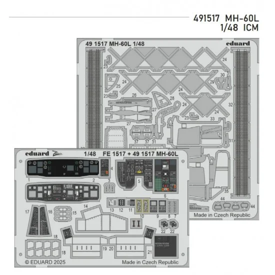 Eduard 491517 1/48 MH-60L Black Hawk Helicopter PE parts for ICM kits