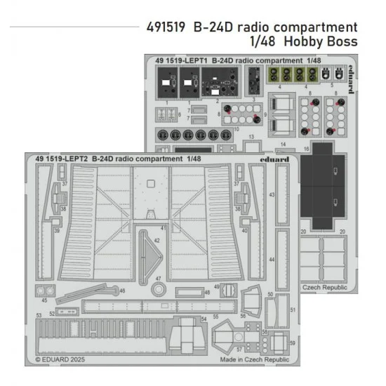 Eduard 491519 1/48 Consolidated B-24D Liberator Radio Compartment PE parts for Hobby Boss kits