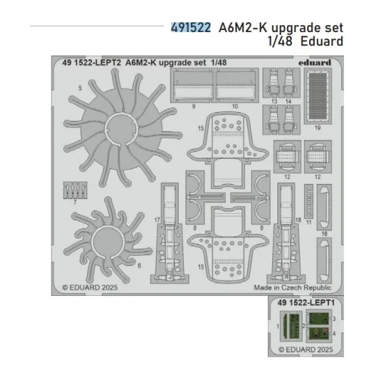 Eduard 491522 1/48 A6M2-K Zero Upgrade Set Photo-etched set for Eduard kits