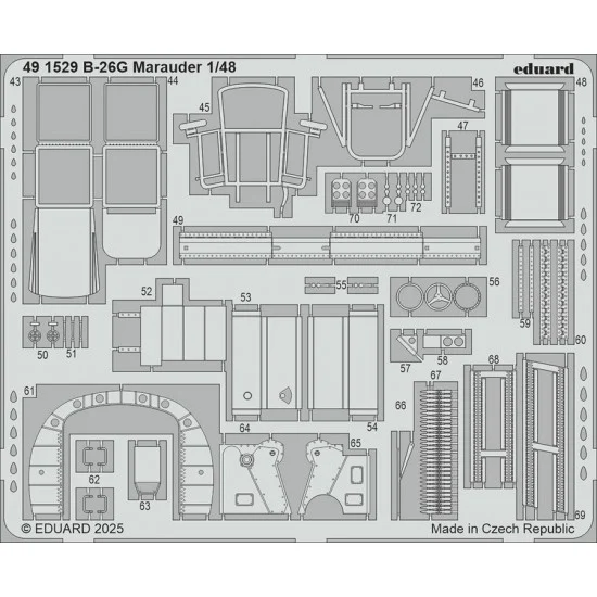 Eduard 491529 1/48 B-26G Marauder Photo-etched set for ICM kits