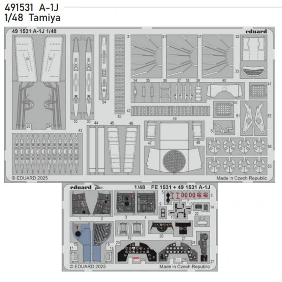 Eduard 491531 1/48 A-1J Skyraider Photo-etched set for Tamiya kits