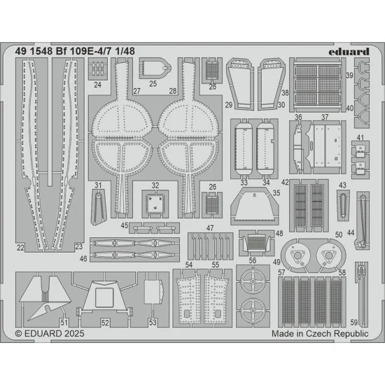 Eduard 491548 1/48 Bf 109E-4/7 Photo-etched set for Tamiya kits