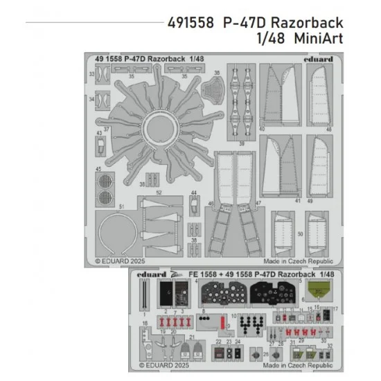 Eduard 491558 1/48 P-47D Razorback Photo-etched set for MiniArt kits