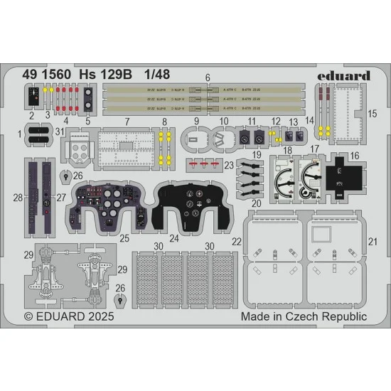 Eduard 491560 1/48 Henschel Hs 129B Photo-etched set for Takom kits