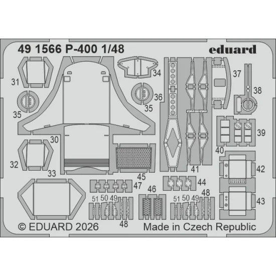 Eduard 491566 1/48 P-400 Photo-etched set for Arma Hobby kits