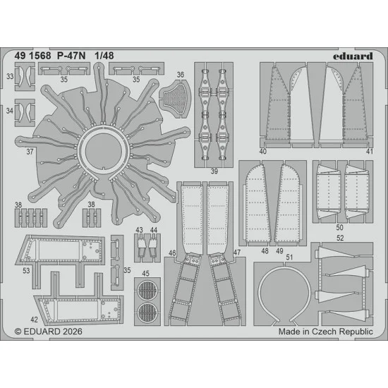 Eduard 491568 1/48 P-47N Thunderbolt Photo-etched set for MiniArt kits