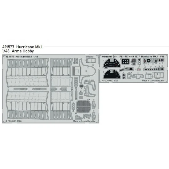 Eduard 491577 1/48 Hurricane Mk.I PE set for Arma Hobby kits - Model Planes