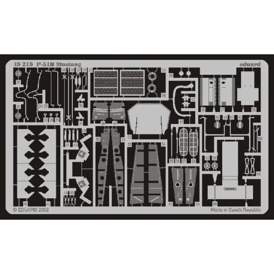 Eduard 49219 1/48 P-51B Mustang Colour Photoetch Set Vol.1 for Tamiya kit