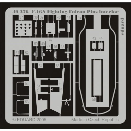 Eduard 49276 1/48 F-16A Plus Interior Colour Photoetch Set Vol.1 for Hasegawa kit