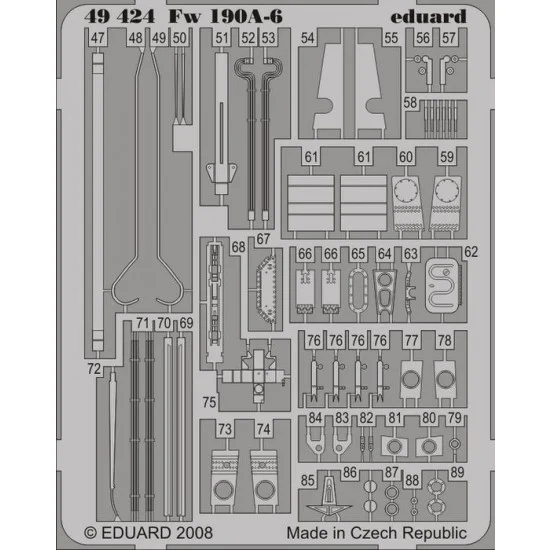 Eduard 49424 Colour Photoetch for 1/48 Focke-Wulf Fw 190A-6 for Hasegawa kit