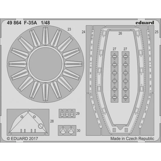 Eduard 49864 1/48 Lockheed Martin F-35A Lightning II Photo-etched Set for Meng (2pcs)