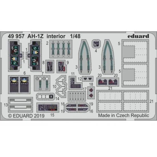 Eduard 49957 1/48 Bell AH-1Z Viper Interior Photo-etched Detail set for Kitty Hawk kits