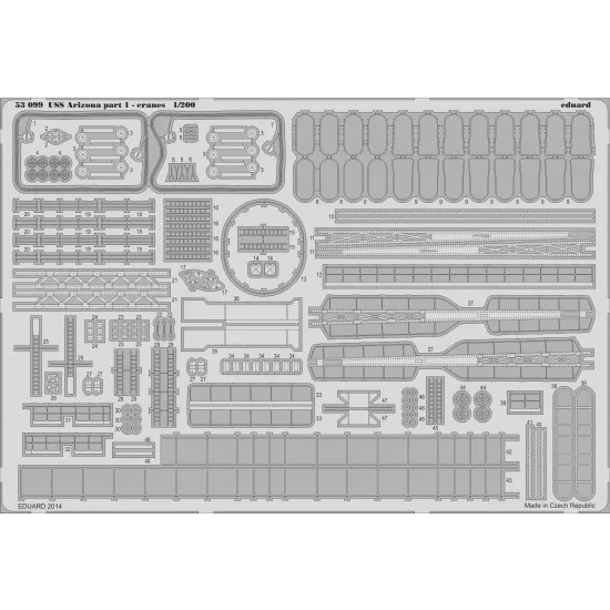 Eduard 53099 1/200 USS Arizona BB-39 1941 Detail Set Part 1 - Cranes for Trumpeter kits