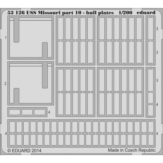 Eduard 53126 1/200 USS Missouri part 10 - Hull Plates Photo-etched set for Trumpeter kit