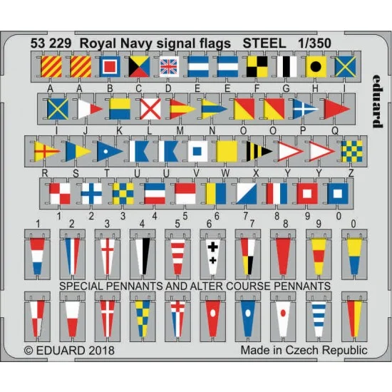 Eduard 53229 1/350 Royal Navy Signal Flags Steel Parts (PE) - Model Ships & Boats