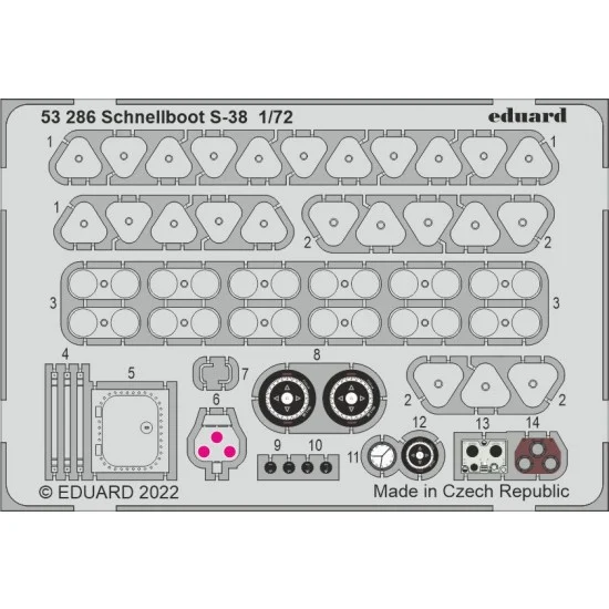 Eduard 53286 1/72 Schnellboot S-38 Detail set (photo-etched) for Fore Hobby kits