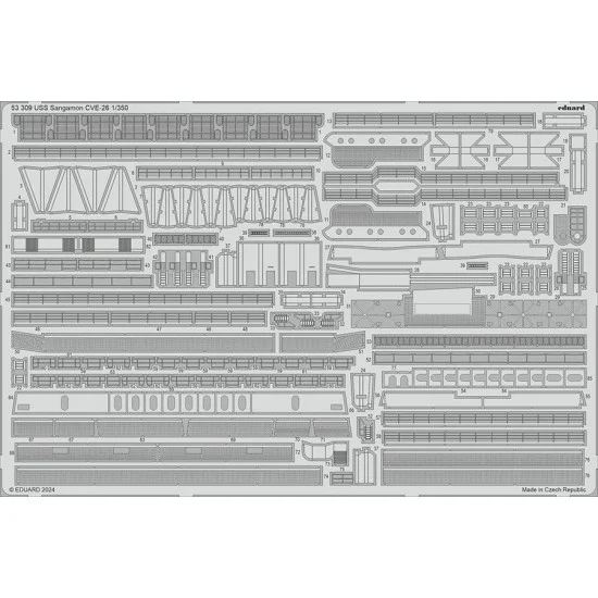 Eduard 53309 1/350 USS Sangamon CVE-26 Escort Carrier Photo-etched set for Trumpeter kits