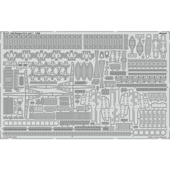 Eduard 53311 1/350 USS Ranger CV-4 Aircraft Carrier Part 1 PE set for Trumpeter kits
