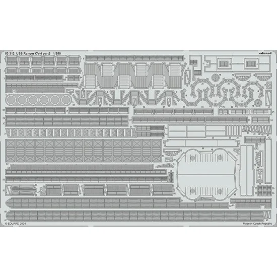 Eduard 53312 1/350 USS Ranger CV-4 Part 2 PE Detail Sheet for Trumpeter kits