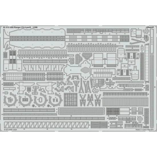 Eduard 53313 1/350 USS Ranger CV-4 Part 3 PE Detail Sheet for Trumpeter kits