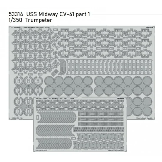 Eduard 53314 1/350 USS Midway CV-41 Part 10 PE Sheets for Trumpeter kits