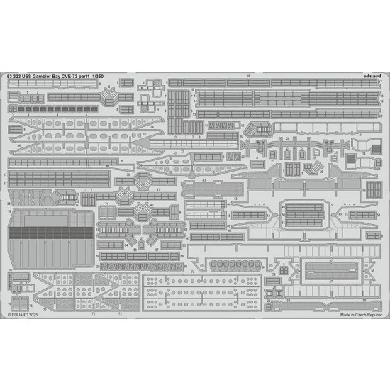 Eduard 53323 1/350 USS Gambier Bay CVE-73 Part 10 Photo-etched set for Hasegawa kits