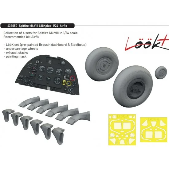 Eduard 634050 1/24 Spitfire Mk.VIII Detail Parts for Airfix kits - Model Planes