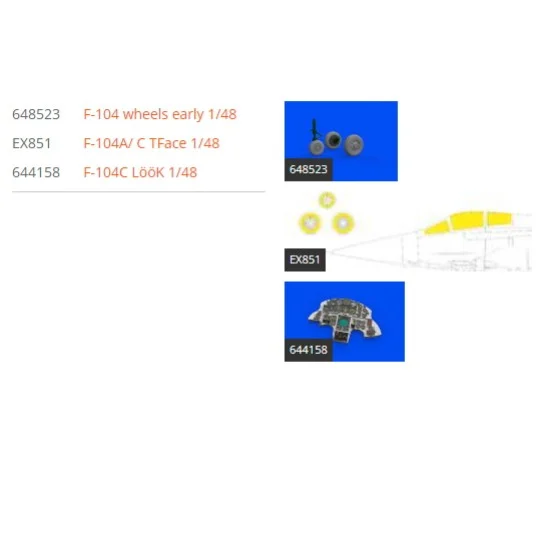 Eduard 644168 1/48 Lockheed F-104C Starfighter Detail Set for Kinetic kits