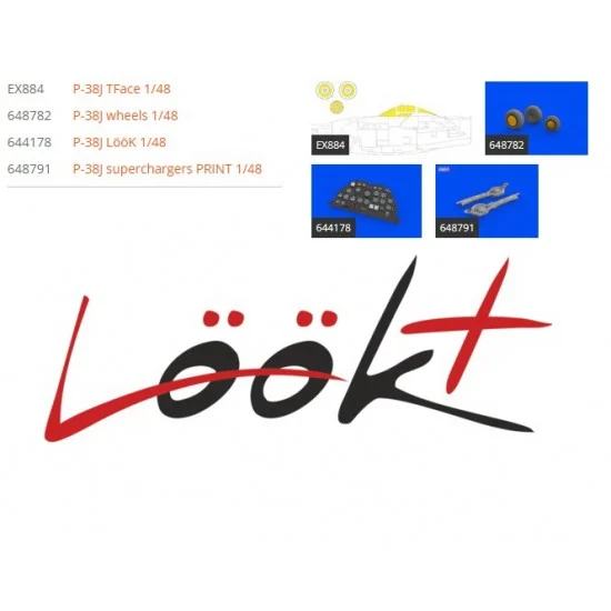 Eduard 644182 1/48 Lockheed P-38J Lightning Detail Set for Tamiya kits