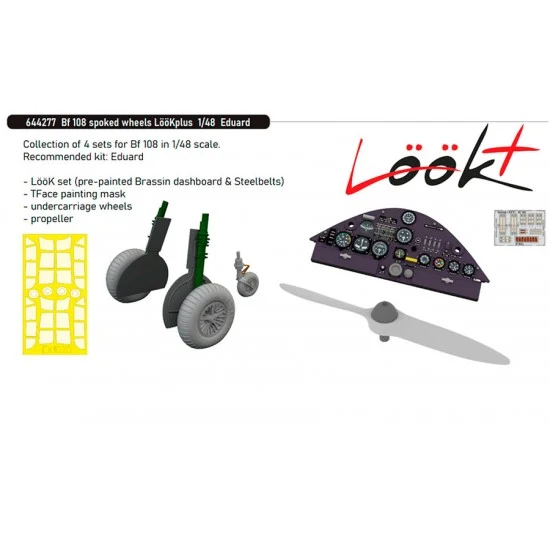 Eduard 644277 1/48 Bf 108 Taifun Spoked Wheels and Detail Parts for Eduard kits - Model Planes