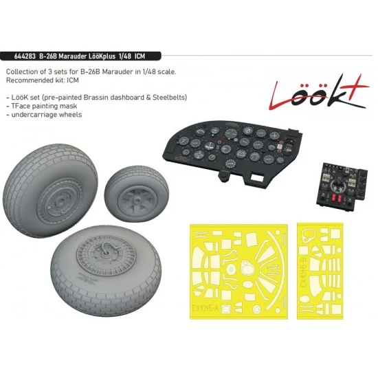 Eduard 644283 1/48 Martin B-26B Marauder Detail Parts for ICM kits