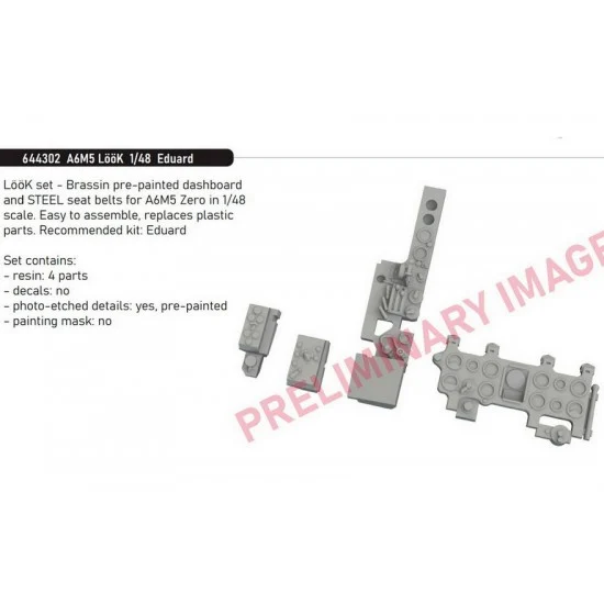 Eduard 644302 1/48 Mitsubishi A6M5 Zero Dashboard and Steelbelts for Eduard kits - Model Planes