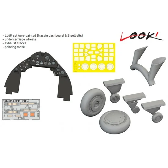 Eduard 644303 1/48 Grumman F4F-4 Wildcat with Early Wheels Detail Set for Academy kits