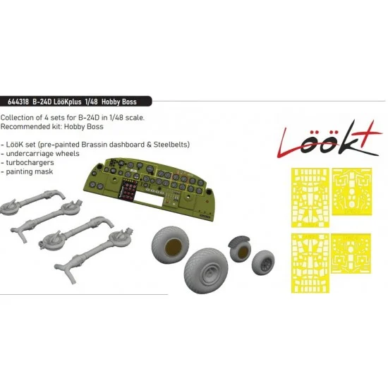 Eduard 644318 1/48 B-24D Detail Set with Instrument Panel for Hobby Boss kits