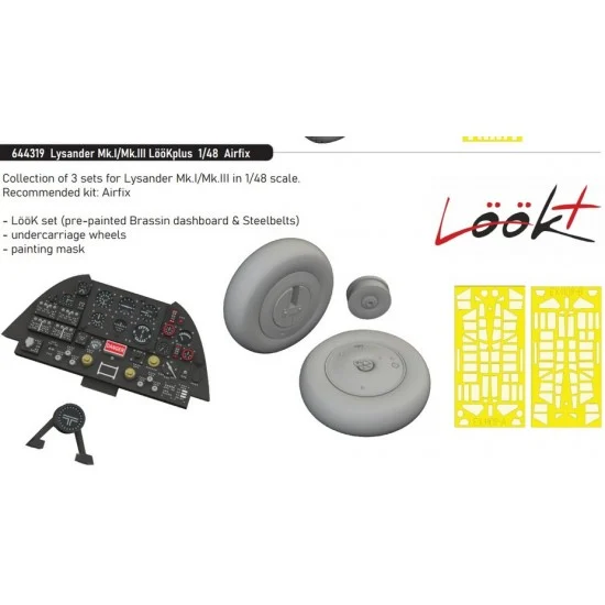 Eduard 644319 1/48 Lysander Mk.I/Mk.III Detail Set with Instrument Panel for Airfix kits - Model Planes