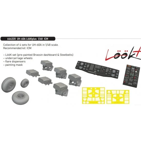Eduard 644320 1/48 UH-60A Detail Set with Instrument Panel for ICM kits