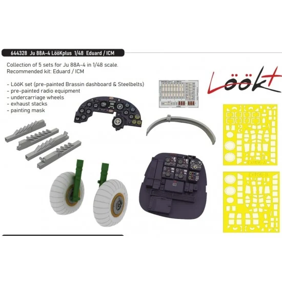 Eduard 644328 1/48 Ju 88A-4 Detail Set for Eduard/ICM kits