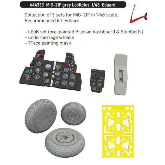 Eduard 644333 1/48 Mikoyan-Gurevich MiG-21F Grey Detail set for Eduard kits