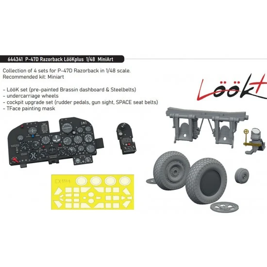 Eduard 644341 1/48 P-47D Thunderbolt Razorback Detail Set for MiniArt kits