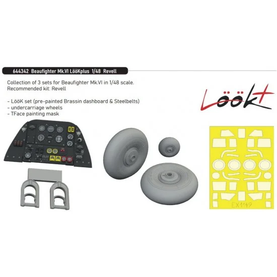 Eduard 644342 1/48 Bristol Beaufighter Mk.VI Detail Parts for Revell kits - Model Planes