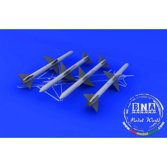 Eduard 648062 1/48 AIM-7E Sparrow Brassin set (4pcs Rocket Body w/Separate Tail Winglets)
