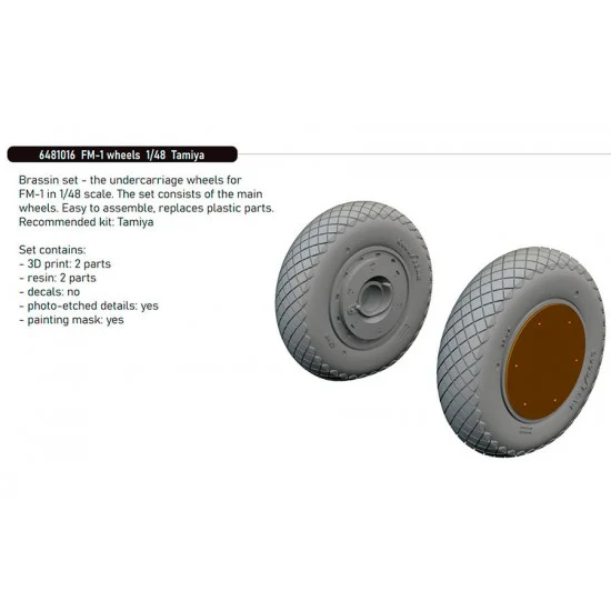 Eduard 6481016 1/48 FM-1 Wildcat Wheels for Tamiya kits