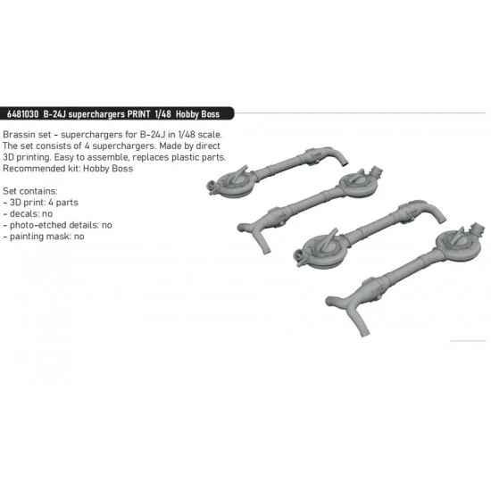 Eduard 6481030 1/48 Consolidated B-24J Liberator Superchargers for Hobby Boss kits