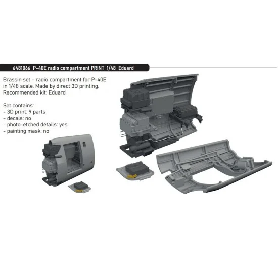 Eduard 6481066 1/48 P-40E Radio Compartment for Eduard kits