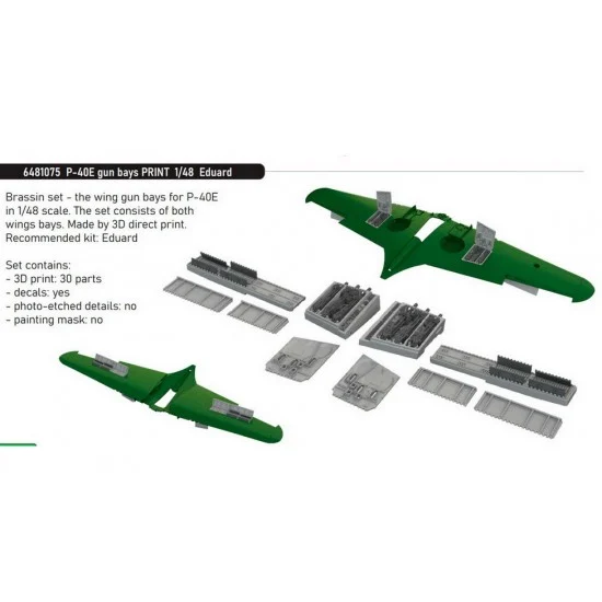 Eduard 6481075 1/48 Curtiss P-40E Warhawk Gun Bays for Eduard kits