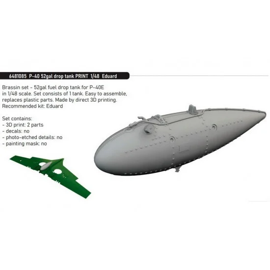 Eduard 6481085 1/48 Curtiss P-40 Warhawk 52gal Drop Tank for Eduard kits