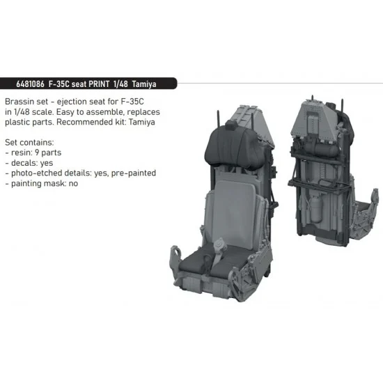 Eduard 6481086 1/48 F-35C Seat for Tamiya kits