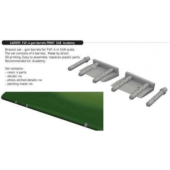 Eduard 6481092 1/48 Grumman F4F-4 Wildcat Gun Barrels for Academy kits